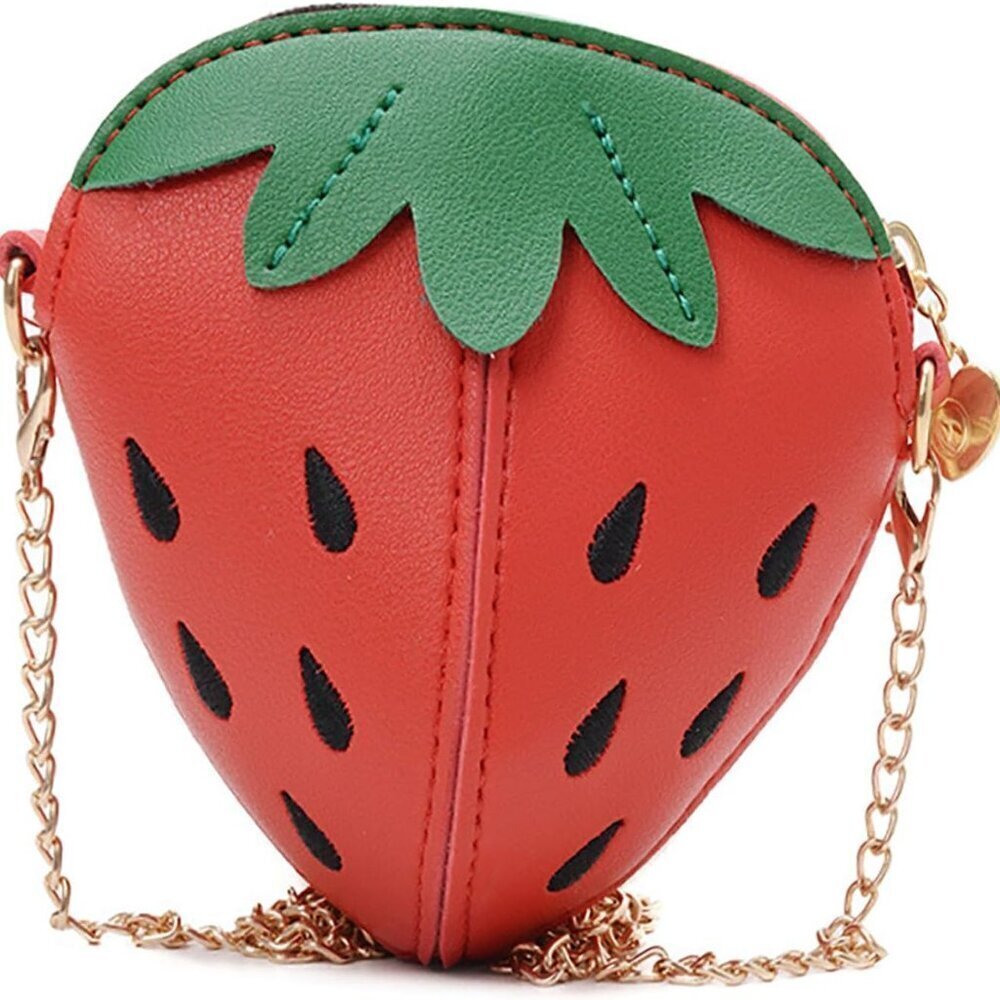 Strawberry Shape PU Leather Purse for Women Compact Kawaii Wallet Gift